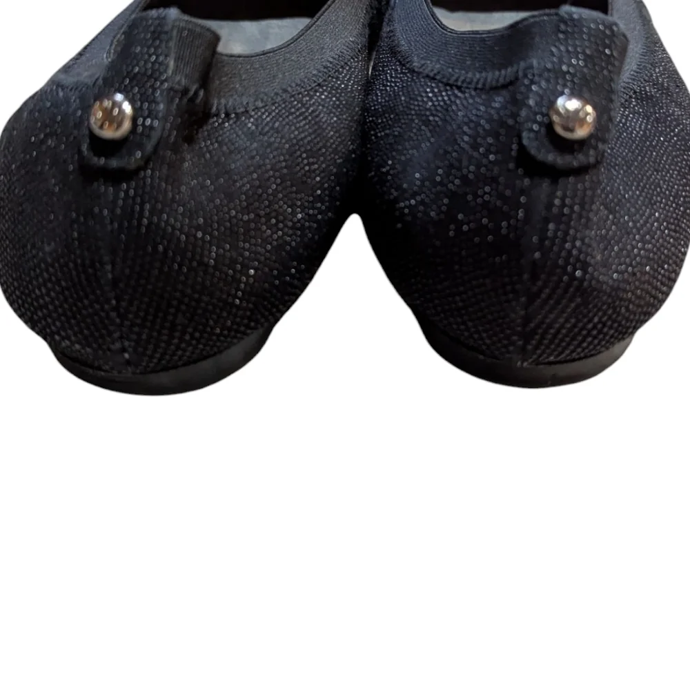 Stuart Weitzman Squeeze Goosebump Stretch Ballet Flat 10 Black Nappa Old Money - Picture 6 of 9